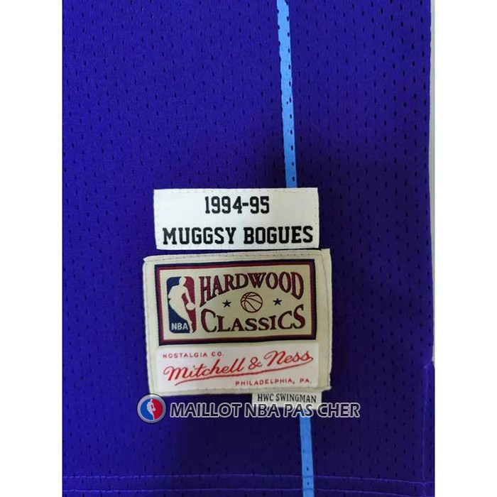 Maillot Charlotte Hornets Muggsy Bogues NO 1 Mitchell & Ness 1994-95 Volet